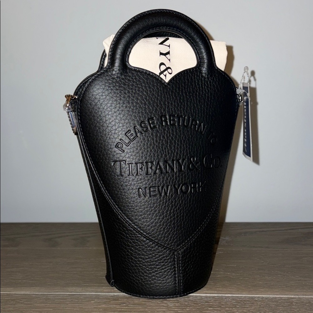 Tiffany & Co.‎ Black Leather Heart Bag
